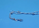 925 Silver Anklet Double Layer Bracelet Princess Accessories Gift