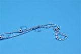 925 Silver Anklet Double Layer Bracelet Princess Accessories Gift
