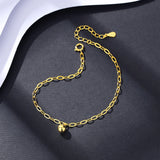 925 Sterling Silver Ball Chain & Link Bracelets 14K Real Plated Women Bracelet