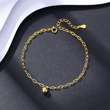 925 Sterling Silver Ball Chain & Link Bracelets 14K Real Plated Women Bracelet