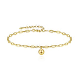 925 Sterling Silver Ball Chain & Link Bracelets 14K Real Plated Women Bracelet