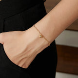 925 Sterling Silver Ball Chain & Link Bracelets 14K Real Plated Women Bracelet