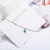 925 Silver Bell Bracelet Charm Star Crystal Bracelet for Women