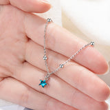 925 Silver Bell Bracelet Charm Star Crystal Bracelet for Women