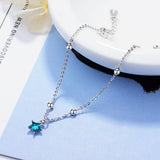 925 Silver Bell Bracelet Charm Star Crystal Bracelet for Women