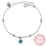 925 Silver Bell Bracelet Charm Star Crystal Bracelet for Women