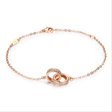 925 Silver Bracelet Cubic Zirconia Rose Women's Hand Accessories