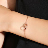 925 Silver Bracelet Cubic Zirconia Rose Women's Hand Accessories