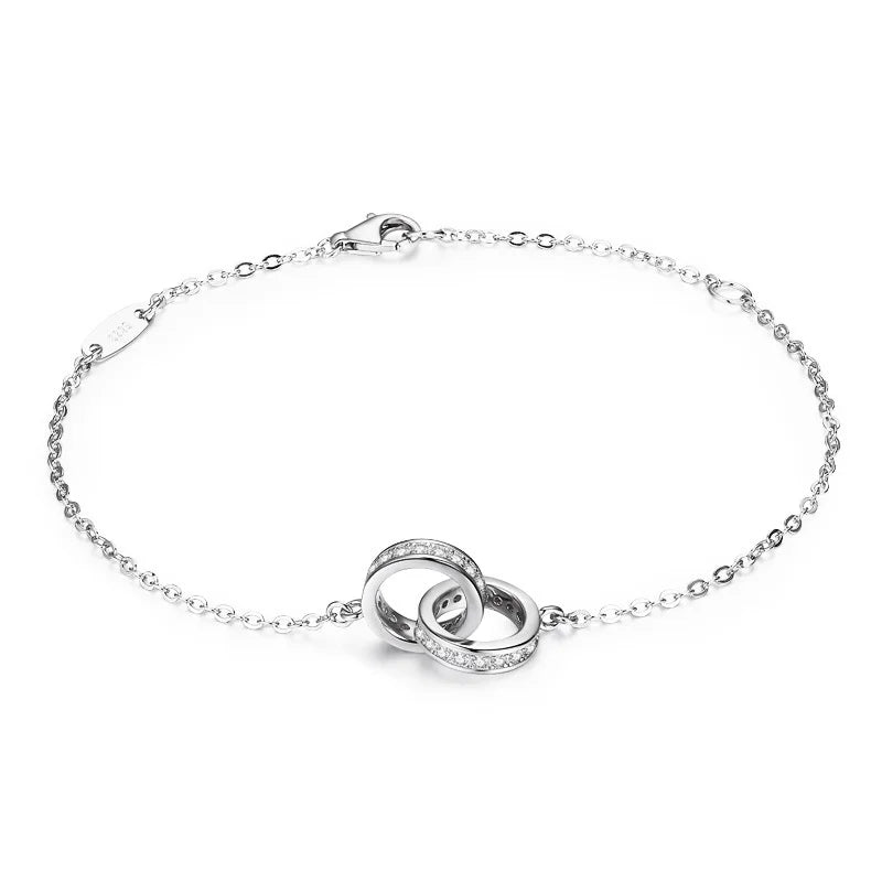 925 Silver Bracelet Cubic Zirconia Rose Women's Hand Accessories