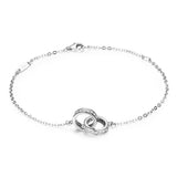925 Silver Bracelet Cubic Zirconia Rose Women's Hand Accessories