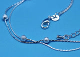 925 Sterling Silver Bracelets Women Accessories Frosted ball Anklets Charm
