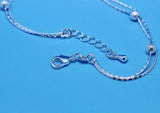 925 Sterling Silver Bracelets Women Accessories Frosted ball Anklets Charm