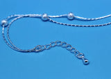 925 Sterling Silver Bracelets Women Accessories Frosted ball Anklets Charm