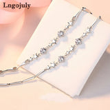 925 Silver Bracelet Charm Star Shape Zircon Gift for Women