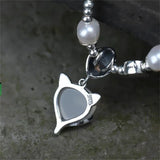 925 Silver Chain Anklets Lucky Fox Fu Pearl Bracelet
