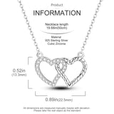 925 Sterling Silver Double Love Buckle Necklace Women's Anniversary Jewelry