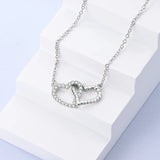 925 Sterling Silver Double Love Buckle Necklace Women's Anniversary Jewelry