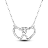 925 Sterling Silver Double Love Buckle Necklace Women's Anniversary Jewelry