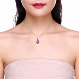 925 Silver Crystal Witch Pendant Necklace Women Silver Jewelry Gift