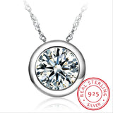 925 Silver Crystal Pendant Necklace for Women Boho Fine Jewelry