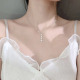 925 Silver CZ Star Pendant Necklace Women Wedding Jewelry