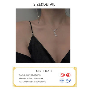 925 Silver CZ Star Pendant Necklace Women NK002