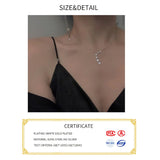 925 Silver CZ Star Pendant Necklace Women NK002
