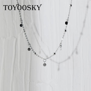 925 Silver Disc Shape Necklace for Girl Gift