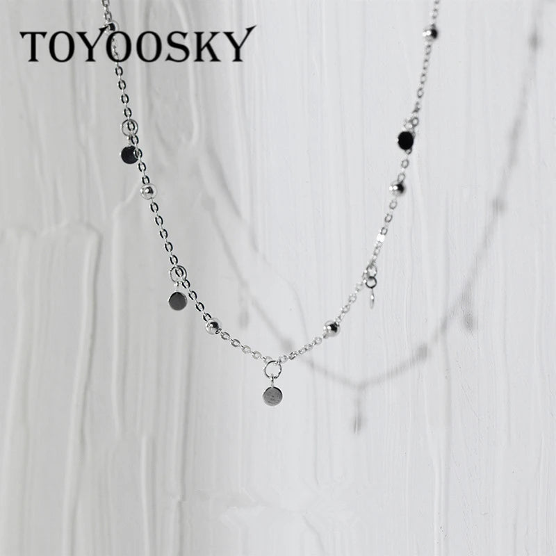 925 Silver Disc Shape Necklace for Girl Gift