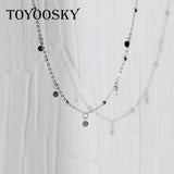 925 Silver Disc Shape Necklace for Girl Gift