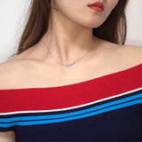 925 Silver Queen Diamond Necklace Pendant Letter Choker