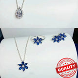 925 Silver Flower Earring Sparkling Cluster Studs for Women Girls