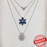 925 Silver Flower Earring Sparkling Cluster Studs for Women Girls