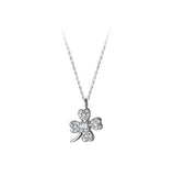 925 Silver Four-leaf Clover Zircon Choker Necklace Women