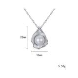925 Silver Pearl Pendant Necklace & Shell Earrings Set