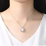 925 Silver Pearl Pendant Necklace & Shell Earrings Set