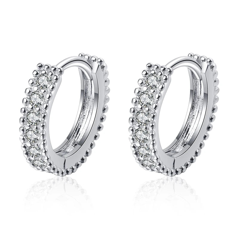 925 Silver Moissanite Hoop Earrings VVS1 Circle Earrings