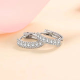 925 Silver Moissanite Hoop Earrings VVS1 Circle Earrings