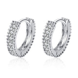925 Silver Moissanite Hoop Earrings VVS1 Circle Earrings