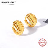 925 Silver Hoop Earrings Party Ear Piercing Stud For Women Dropshiping