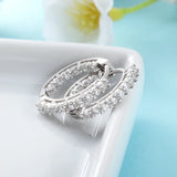 925 Silver Hoop Earrings Cubic Zirconia Wedding Jewelry