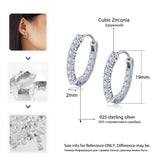 925 Silver Hoop Earrings Cubic Zirconia Wedding Jewelry
