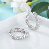 925 Silver Hoop Earrings Cubic Zirconia Wedding Jewelry