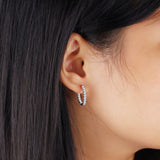 925 Silver Hoop Earrings Cubic Zirconia Wedding Jewelry