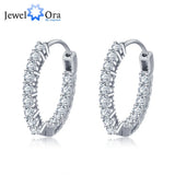 925 Silver Hoop Earrings Cubic Zirconia Wedding Jewelry