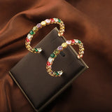 925 Silver Huggie Hoop Earrings Rainbow Zircon CZ Crystal Brincos Jewelry