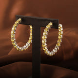925 Silver Huggie Hoop Earrings Rainbow Zircon CZ Crystal Brincos Jewelry