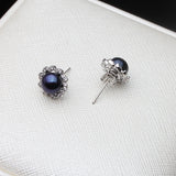 925 Silver Leaf Stud Earring with Pearl