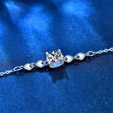 925 Silver Heart Moissanite Bracelet D Moissanite Diamond Bangles Gift
