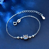 925 Silver Heart Moissanite Bracelet D Moissanite Diamond Bangles Gift